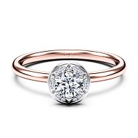 Petite Star Halo Diamond Engagement Ring