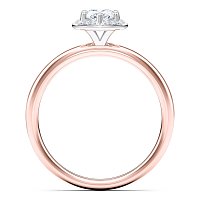 Petite Star Halo Diamond Engagement Ring