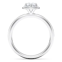 Petite Star Halo Diamond Engagement Ring