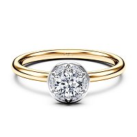 Petite Star Halo Diamond Engagement Ring