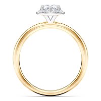 Petite Star Halo Diamond Engagement Ring