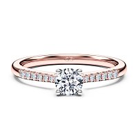 Petite Cathedral Claw Set Diamond Engagement Ring