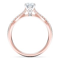 Petite Cathedral Claw Set Diamond Engagement Ring