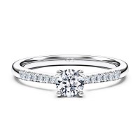 Petite Cathedral Claw Set Diamond Engagement Ring