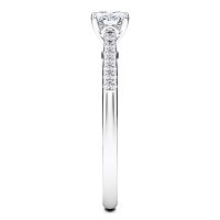 Petite Cathedral Claw Set Diamond Engagement Ring