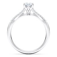 Petite Cathedral Claw Set Diamond Engagement Ring