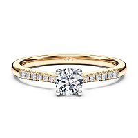 Petite Cathedral Claw Set Diamond Engagement Ring