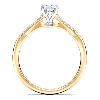 Petite Cathedral Claw Set Diamond Engagement Ring