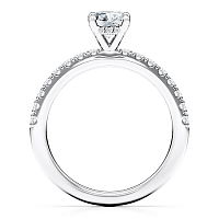 Ariel 1ct Round IGI Side Stones Diamond Engagement Ring