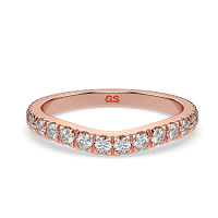 Curved Wedding Ring with Natural Diamonds 0.38ct Total Weight
