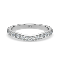 Curved Wedding Ring with Natural Diamonds 0.38ct Total Weight