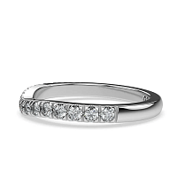 Curved Wedding Ring with Natural Diamonds 0.38ct Total Weight