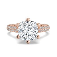 Cathedral Pave Set 6 Claws with Diamond Bridge