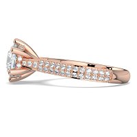 Cathedral Pave Set 6 Claws with Diamond Bridge