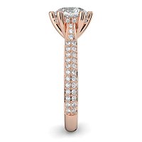 Cathedral Pave Set 6 Claws with Diamond Bridge