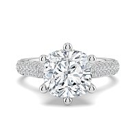 Cathedral Pave Set 6 Claws with Diamond Bridge