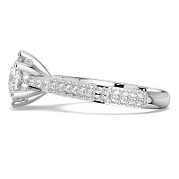 Cathedral Pave Set 6 Claws with Diamond Bridge