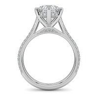 Cathedral Pave Set 6 Claws with Diamond Bridge