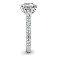 Cathedral Pave Set 6 Claws with Diamond Bridge
