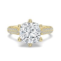 Cathedral Pave Set 6 Claws with Diamond Bridge