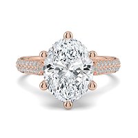 Cathedral Pave Set 6 Claws with Diamond Bridge