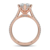 Cathedral Pave Set 6 Claws with Diamond Bridge