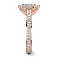 Cathedral Pave Set 6 Claws with Diamond Bridge
