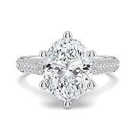 Cathedral Pave Set 6 Claws with Diamond Bridge