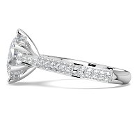 Cathedral Pave Set 6 Claws with Diamond Bridge