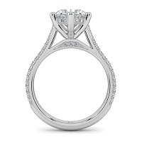 Cathedral Pave Set 6 Claws with Diamond Bridge
