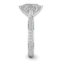 Cathedral Pave Set 6 Claws with Diamond Bridge