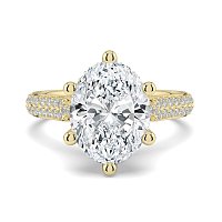 Cathedral Pave Set 6 Claws with Diamond Bridge