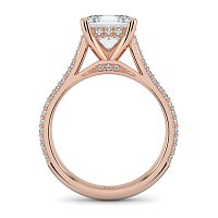 Cathedral Pave Set 6 Claws with Diamond Bridge