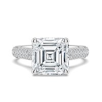 Cathedral Pave Set 6 Claws with Diamond Bridge