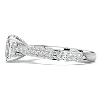 Cathedral Pave Set 6 Claws with Diamond Bridge