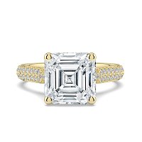 Cathedral Pave Set 6 Claws with Diamond Bridge