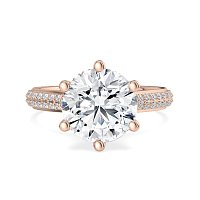 Cathedral Pave Set 6 Claws with Diamond Bridge