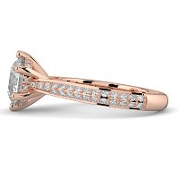 Cathedral Pave Set 6 Claws with Diamond Bridge
