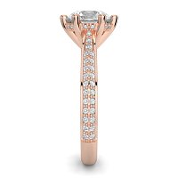 Cathedral Pave Set 6 Claws with Diamond Bridge