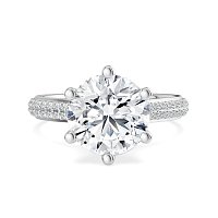 Cathedral Pave Set 6 Claws with Diamond Bridge