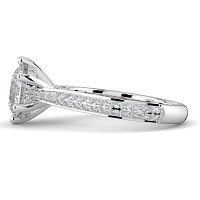 Cathedral Pave Set 6 Claws with Diamond Bridge