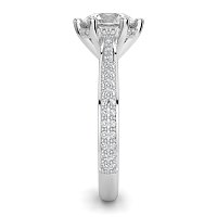Cathedral Pave Set 6 Claws with Diamond Bridge