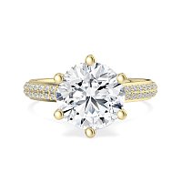 Cathedral Pave Set 6 Claws with Diamond Bridge