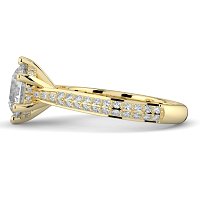 Cathedral Pave Set 6 Claws with Diamond Bridge