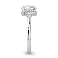 Rene Engagement Ring with Curved Hidden Halo