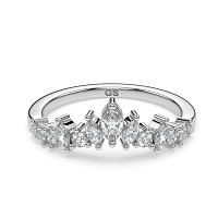 Marquise Round Natural Diamond Wedding Ring 0.30cts Total Weight