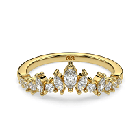 Marquise Wedding Ring with Natural Diamonds 0.3ct Total Weight