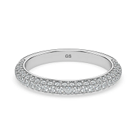Pave Wedding Ring with Natural Diamonds 0.4ct Total Weight