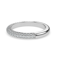 Pave Wedding Ring with Natural Diamonds 0.4ct Total Weight