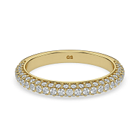 Pave Wedding Ring with Natural Diamonds 0.4ct Total Weight